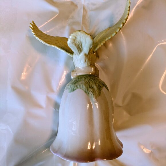 Vintage Porcelain Bell with Bird Landing on Branch with Blossoms 7" - Picture 4 of 5